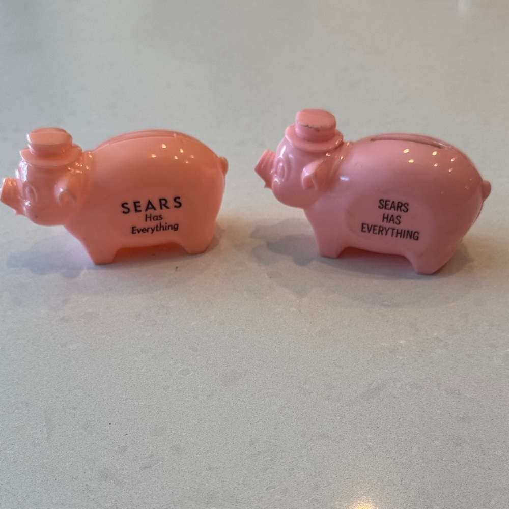 Sears Pink Piggy Bank Duo vintage
